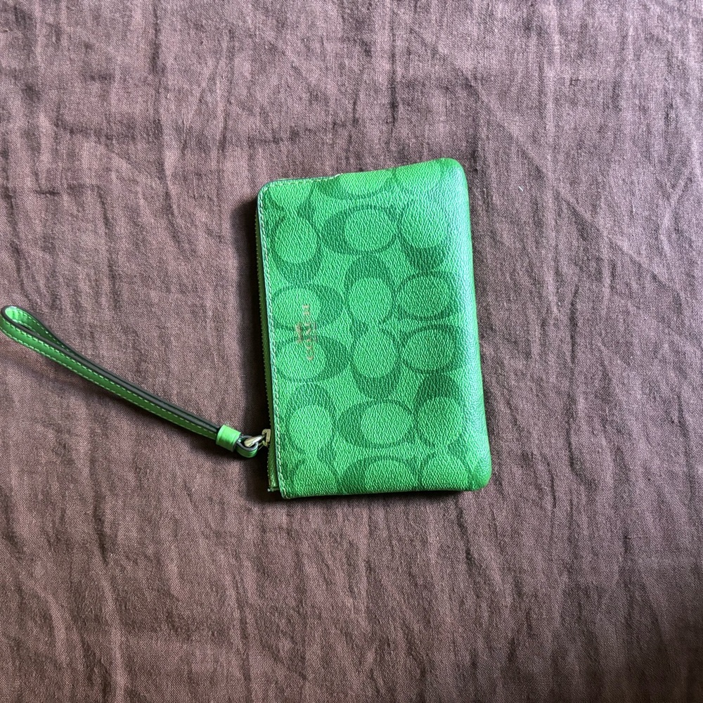 Coach Green Wristlet Wallet